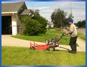 VTC individual mowing lawn