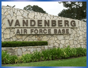 Monument sign of Vandenberg Air Force Base